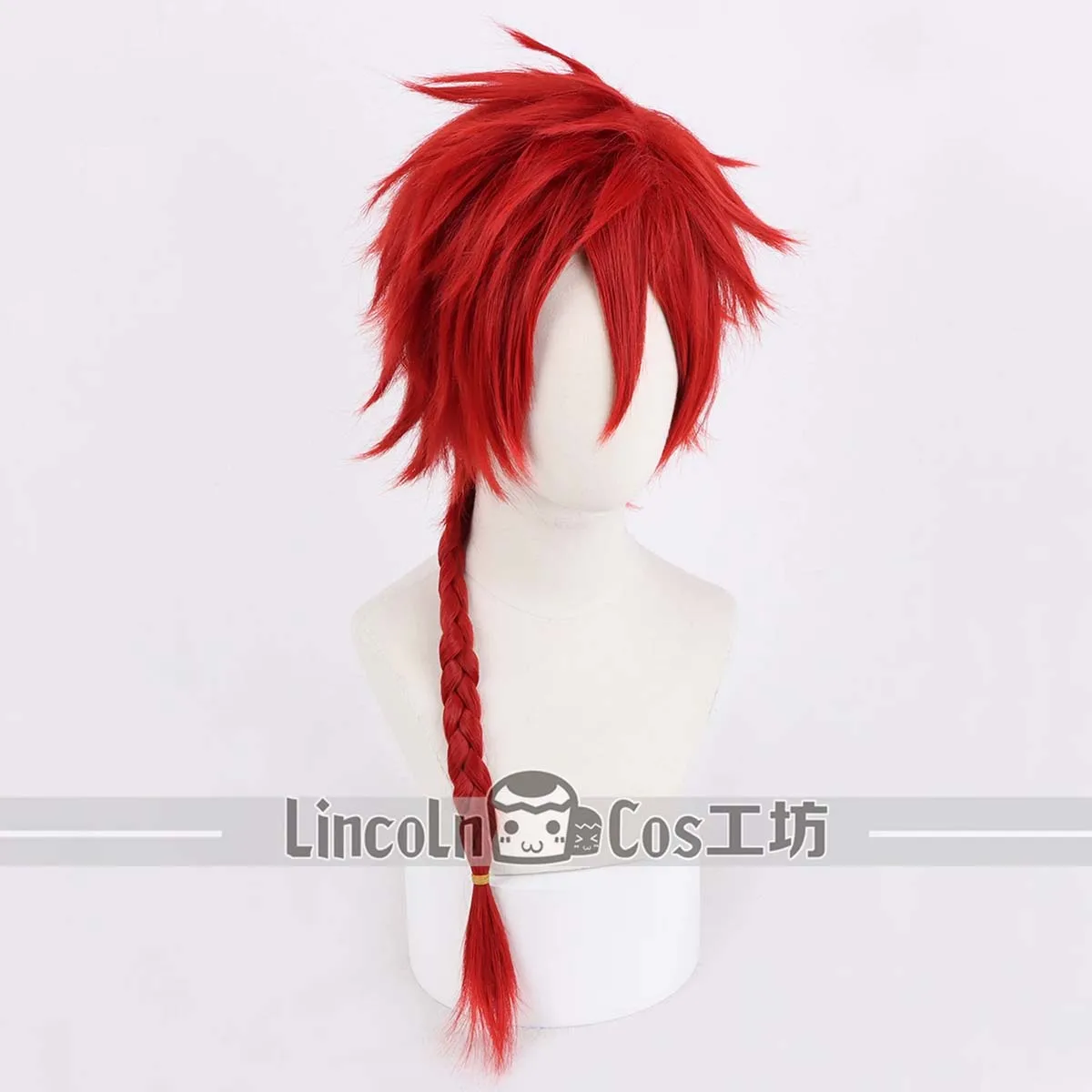Men Costume Props Game Fate Alexander Cosplay Long Wine Red Braid Heat Resistant Wig