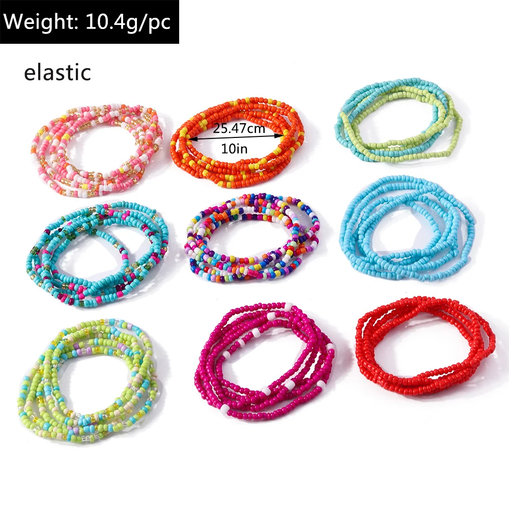 Aihua Böhmisches Handgefertigtes Perlenarmband für Frauen, Sommerliches Mehrschichtiges Buntes Perlenkettenarmband, Mädchen Boho Schmuck Großhandel – Detail 25