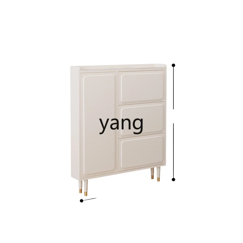 

LTT French Light Luxury Extremely Narrow Tipping Bucket Shoe Cabinet Home Door Wall Entrance Locker