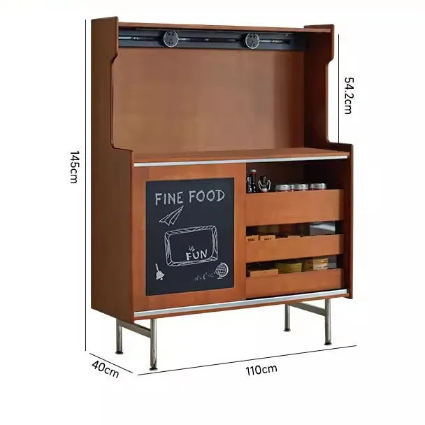 

Nordic wine cabinet tea cabinet, medieval restaurant multi-functional solid wood dining side
