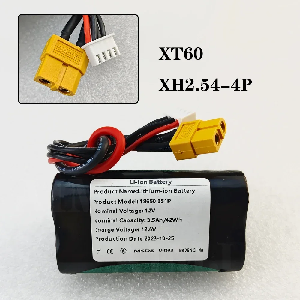 12V 3500mAh UAV Rechargeable Li-ion 3S1P battery pack for Various RC Airplane Drone Quadrotor XH2.54-4P XT60