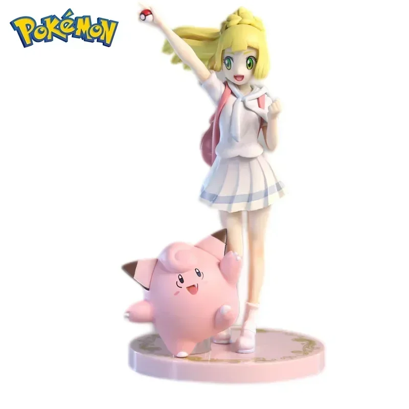 

Pokemon Lillie Clefairy Figure Anime Girl Action Figurine Kawaii Model Collection Pvc Statue Doll Children Toys Gift 19.5cm