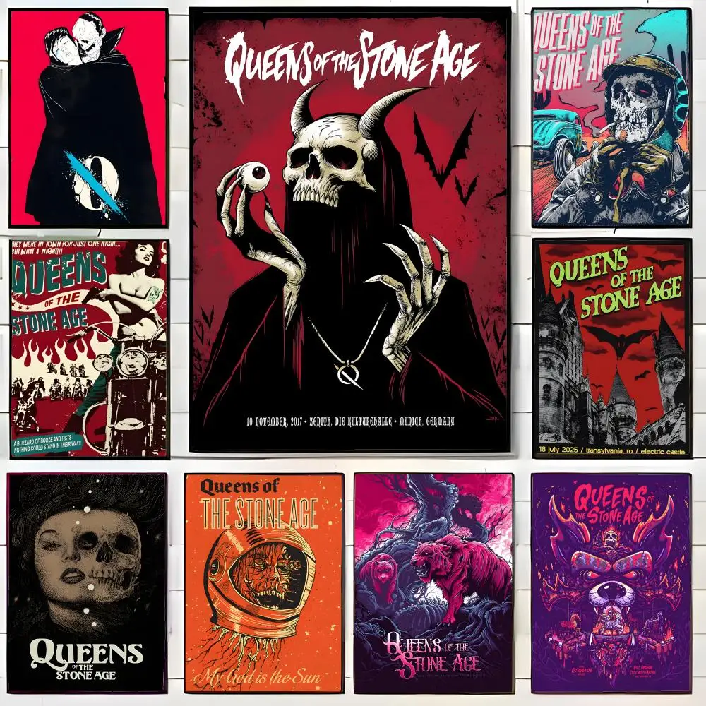 Image of Stoner-Rockband Q-Queens Of The Stone Age Poster, Wandkunstdruck, dekoratives Wandbild, Heimdekoration, Geschenk, ungerahmt