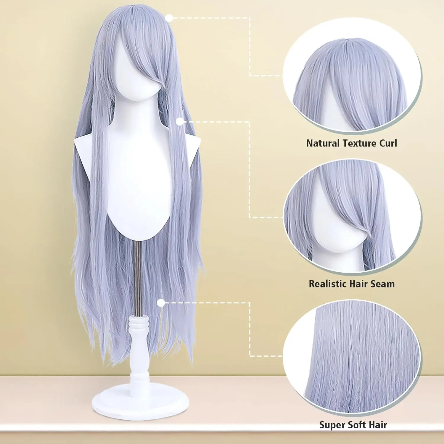 40 بوصة شعر طويل مستقيم أنيمي تأثيري مقاومة للحرارة شعر مستعار اصطناعي 35 ألوان اختياري مهرجان فستان الحفلات مطابقة الاستخدام