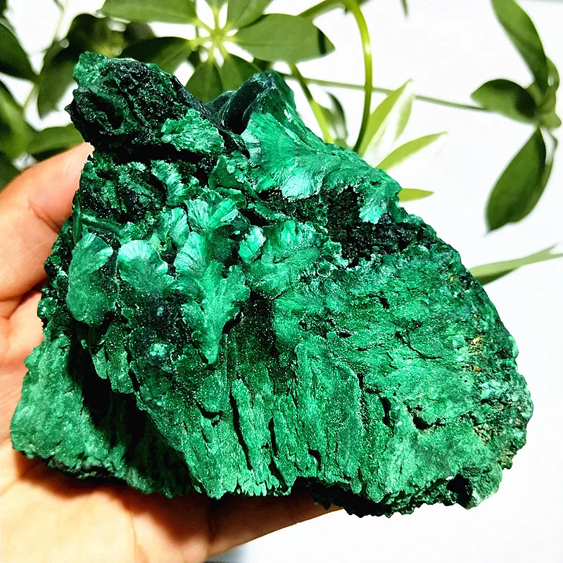 Natural Raw Stones Malachite Velvet Mineral Specimen Home Furnishing Specimens Stones And collect  Healing Crystals