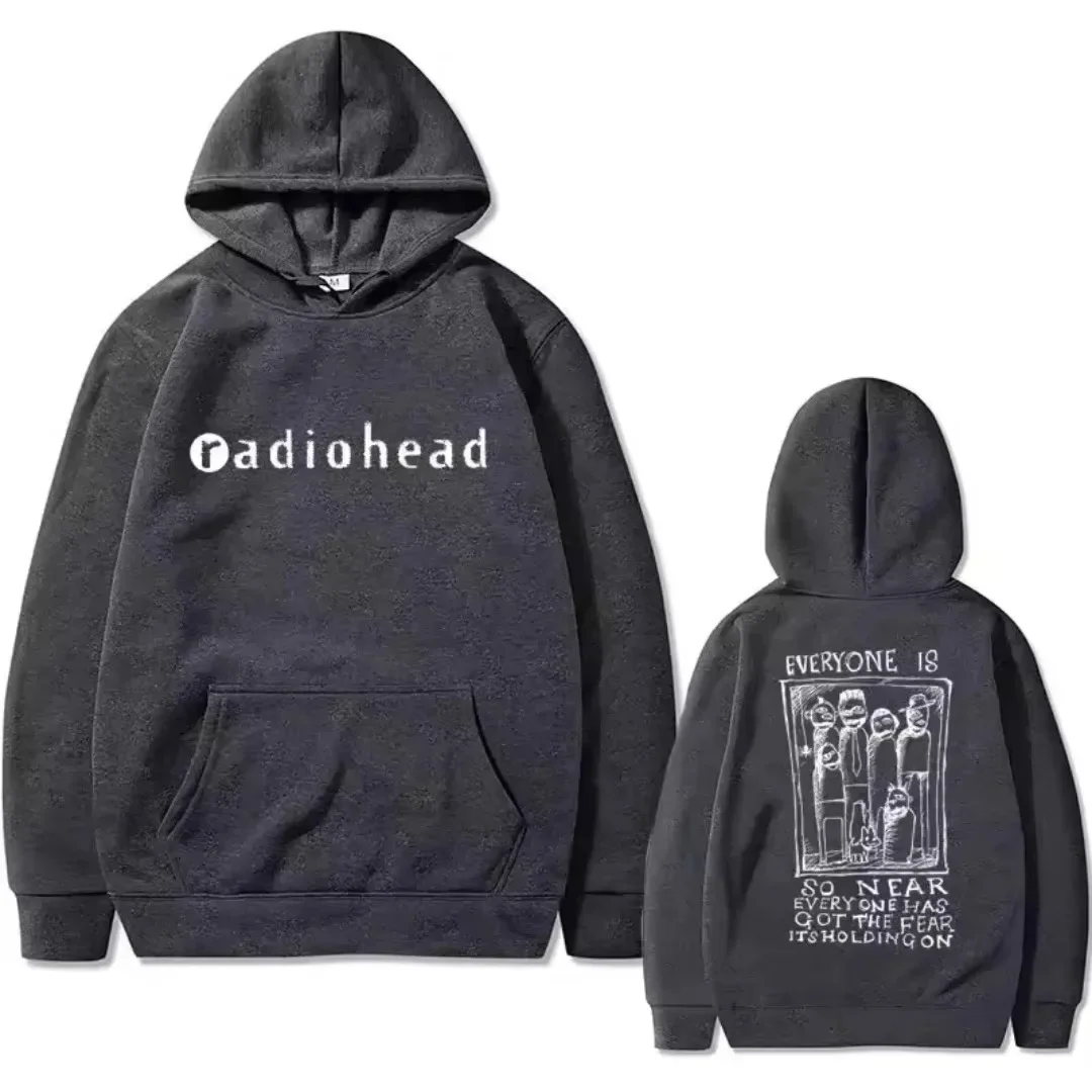 Unisex-Hoodie mit Radiohead-Rockband-Print, lässiger Sweatshirt, Retro-Herren-Pullover im Gothic-Streetwear-Stil für Herbst und Winter. – Detail 7