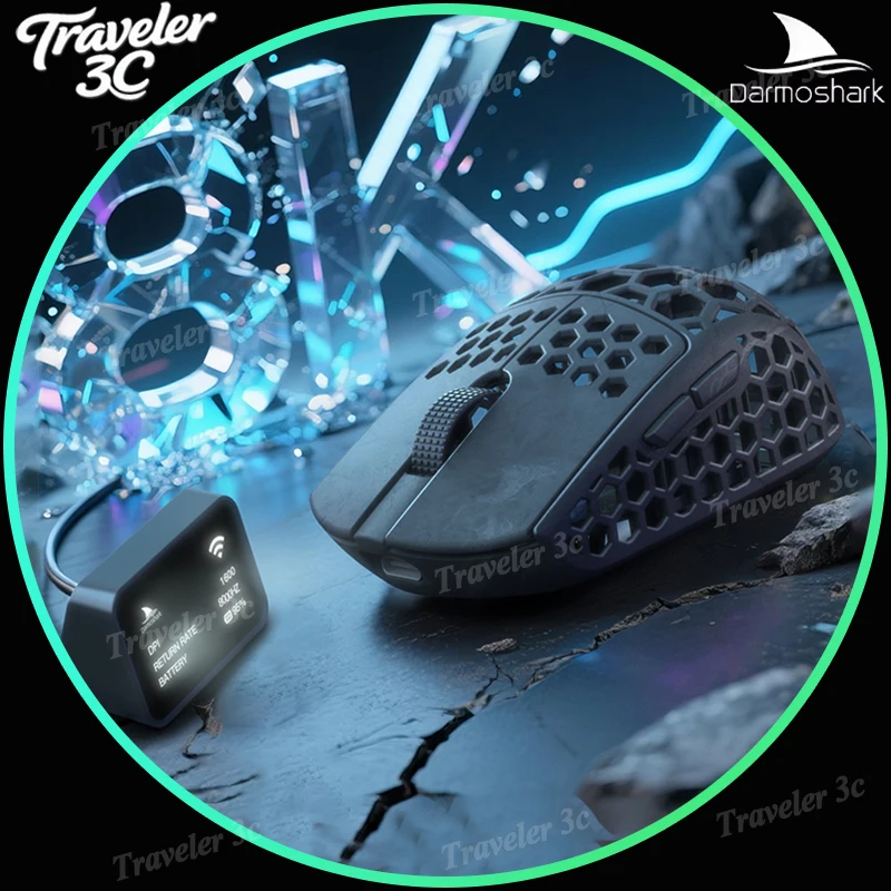 

Darmoshark M5AIR 31g Lightweight Gaming Mouse Forged Carbon Fiber PAW3950 Wireless 8K 0.125ms Nordic52840 Ergonomic Mouse PC