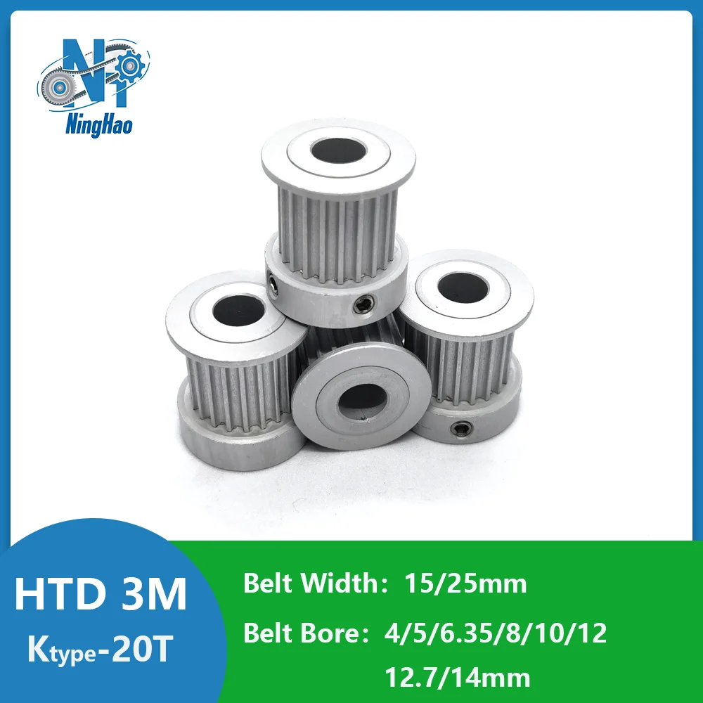 

HTD3M 20Teeth Ktype Timing Pulley Belt Width 6/10/15mm Bore 4/5/6.35/8/10/12/12.7/14mm Pitch 3mm Synchronous Wheel