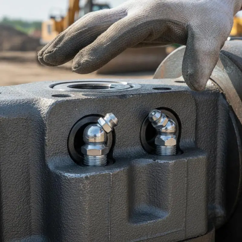 45 Degree Iron Zinc Hydraulic Grease Nipple Fittings 10Pcs Leakproof for Forestry Machinery Lubrication Use
