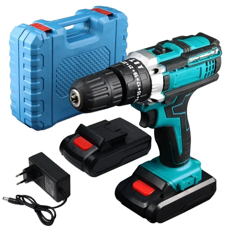 18V Battery 3 in 1 Brushless Electric Hammer Drill Electric Screwdriver 13mm 20+3 Torque Cordless Impact Drill set