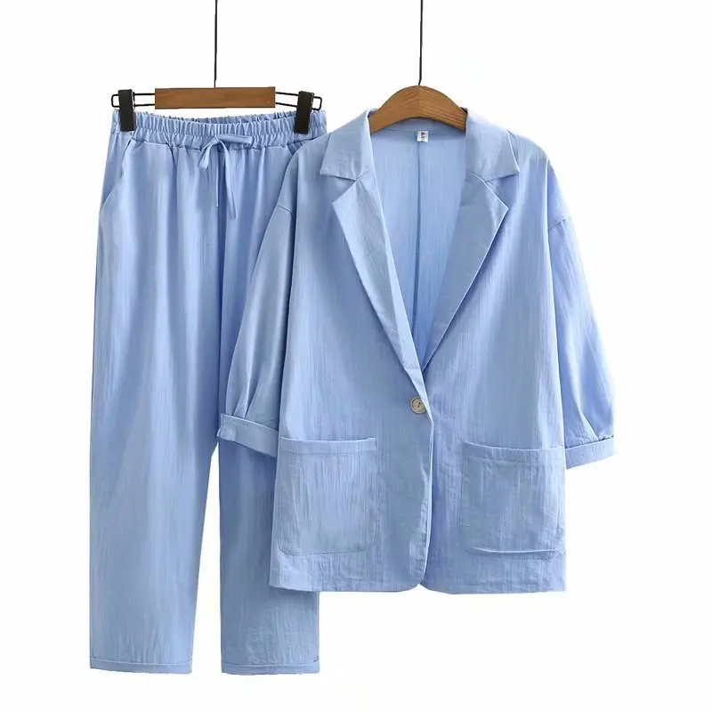 New Autumn Loose Suit Jacket+Pants 2-Piece Set of High-Quality Oversized Ladies\' Casual and Comfortable Clothing 3Xl-5Xl