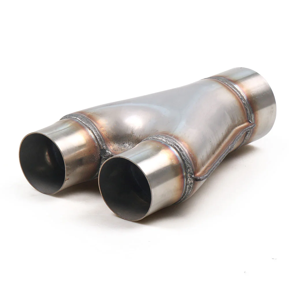 Lodenqc Universal Custom Car Exhaust Y-Pipe 304 Stainless Steel exhaust Y type Pipe Adapter Connector Tube Cone BX102125