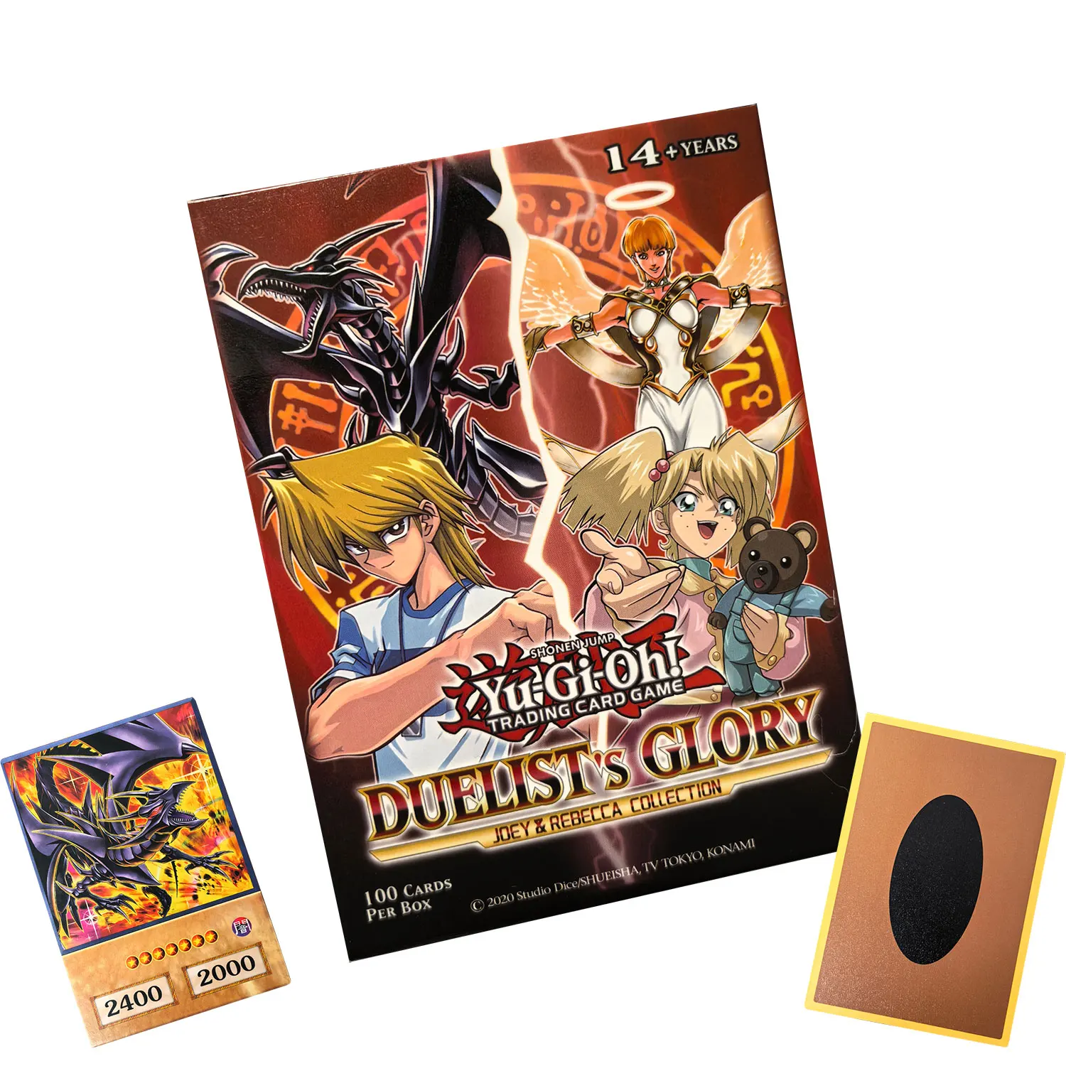 

100Pcs Yu Gi Oh Anime Style Cards Joey Rebecca Set Red Eyes Dragon Yugioh DM Classic Proxy DIY Card Kids Gift