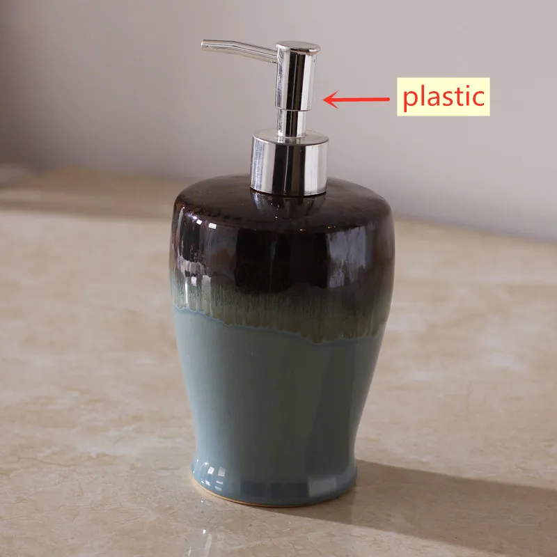 European Gradient Color Ceramic Hand Soap Dispenser Bottle Portable Soap Dispenser Shampoo Bottle Lotion Bottle Bath Supplies