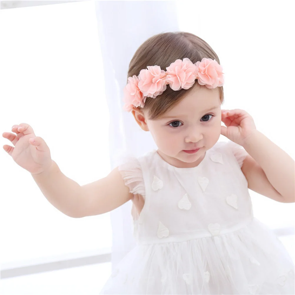 

2Pcs Baby Girls Floral Elastic Headband Hair Band Headdress Hair Accessories Toddlers White Pink Kids Headband