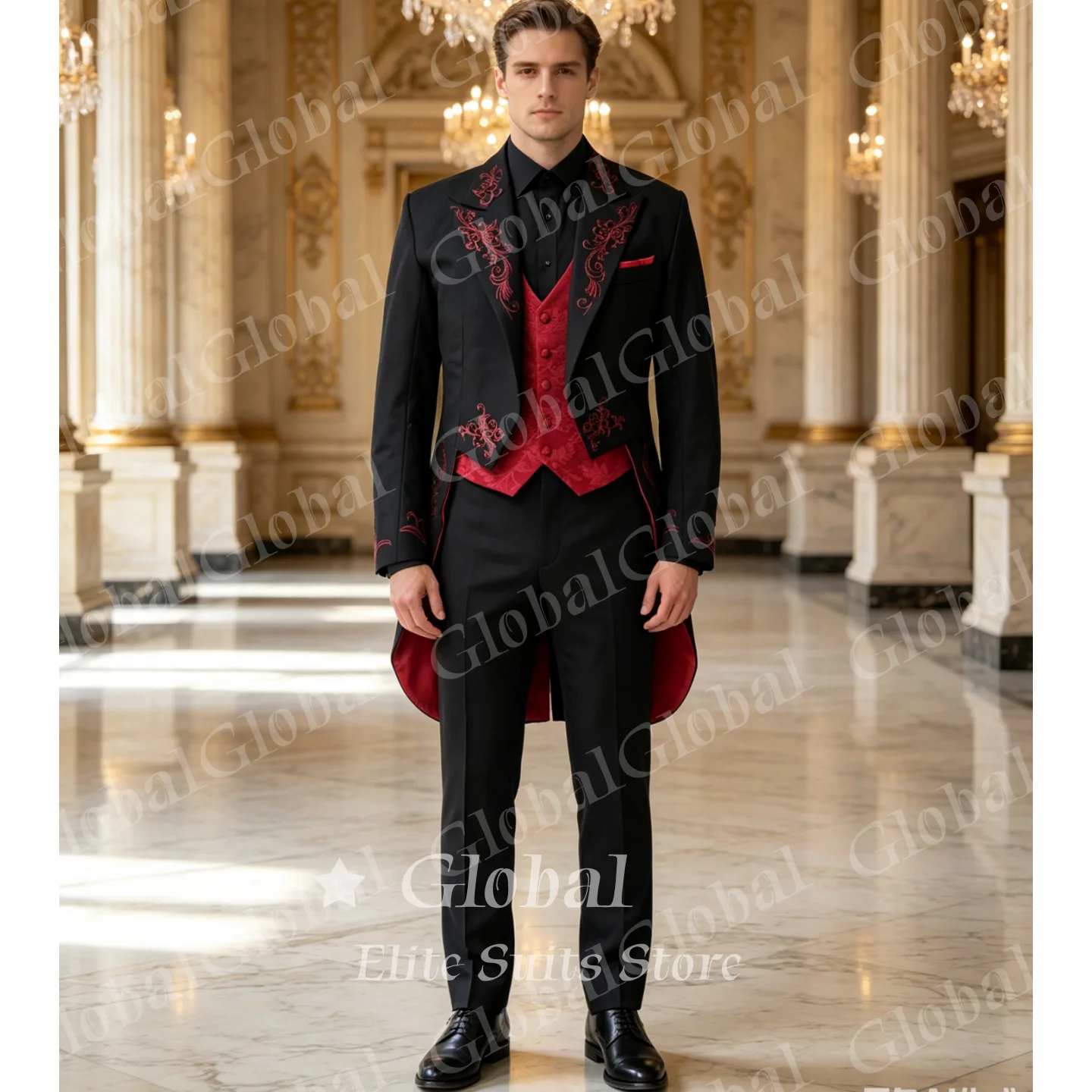 Costume 3 Pièces Homme Brodé N - Men'S Grooming Gifts avis et prix