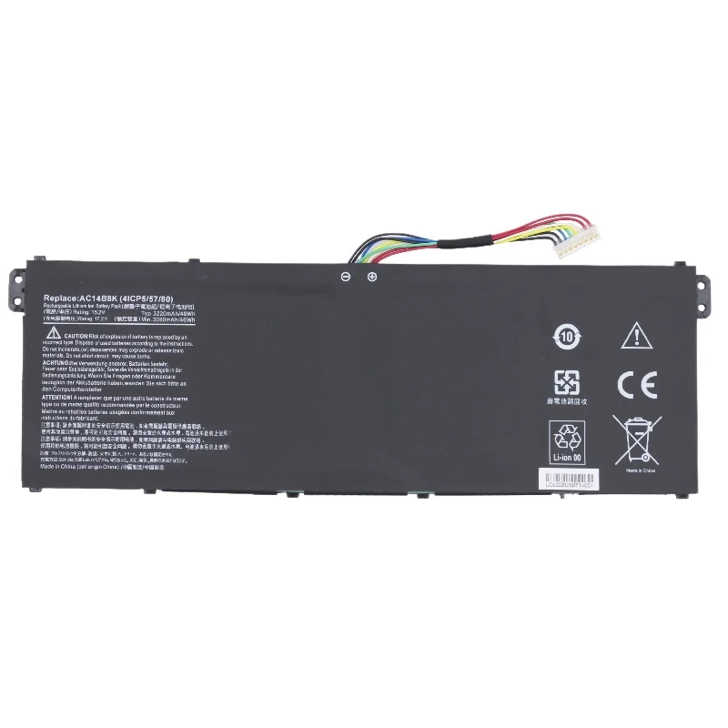 AC14B8K 15.2V 48Wh 3220mAh Battery for Acer Nitro 5 AN515 AN515-52 AN515-53 Aspire R3-131T ES1-111 High Quality Laptop Battery