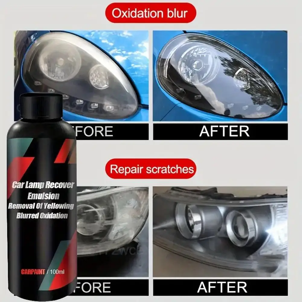 Car Headlight Cleaner Automobile Lamp Polishing Restoration Emulsion Repair Agent For Sedans SUVs Pickups Minivans 30/100ml