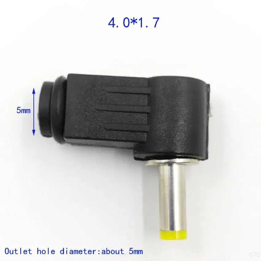 2PCS DC Power Male Plug Jack Adapter 90Degree Male DC Power 5.5x2.1mm 5.5x2.5mm 4.8x1.7mm