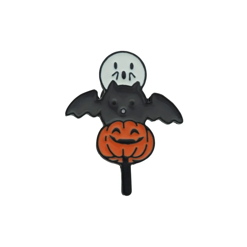 Halloween Ghost Bat zucca smalto Pin fantasma distintivo in metallo spilla Punk per accessori gioielli regali di Halloween