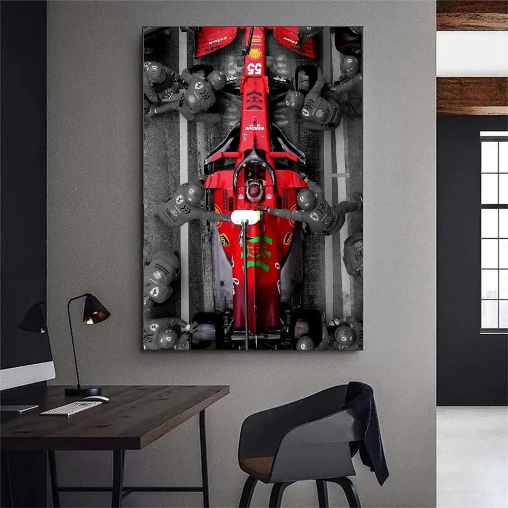 F1 Car Poster High Quality Poster Paper Waterproof Sticker Home Living Room Bar Wall Decoration Sticker