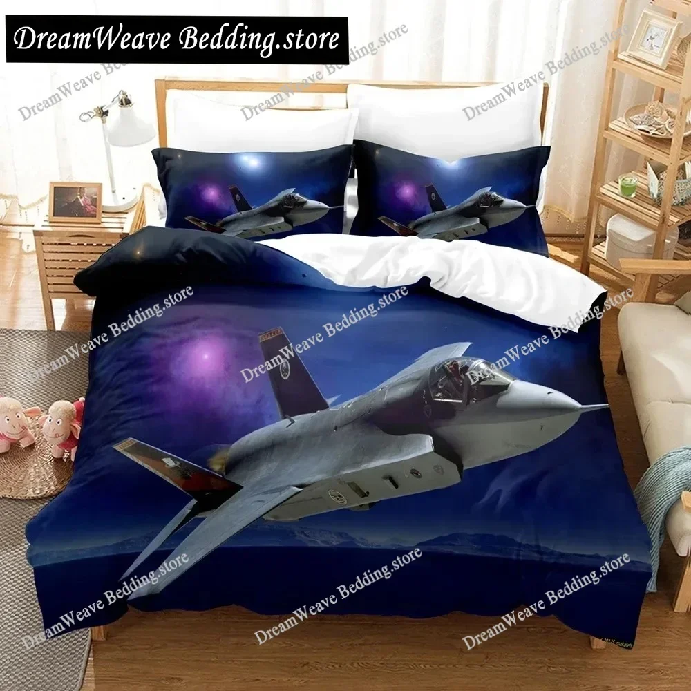 3D Jet Fighter Battle Plane  F-35 Bedding Sets Duvet Cover Set with Pillowcase Twin Full Queen King Bedclothes Bed Linen963