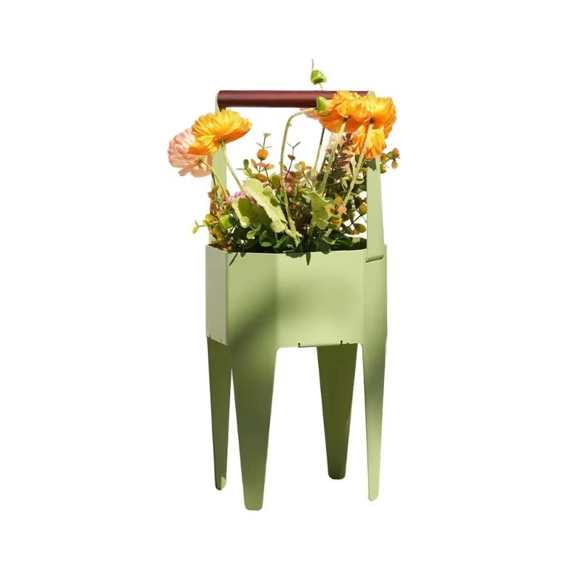 

Modern style 2-in-1 portable indoor/outdoor flower pot flower pot bracket 7.5 inches X 17.3 inches green stable fashion bracket