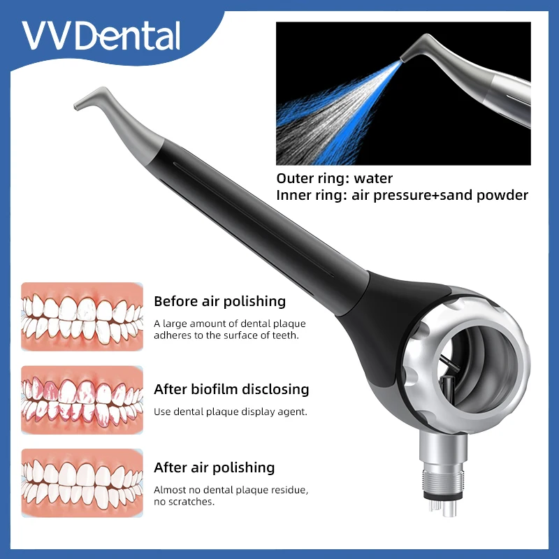 VVDental Air Prophy Unit Polisher Teeth Whitening/Cleaning Oral Hygiene Spray Jet Airflow Sandblasting 2/4 Hole Dental Machine