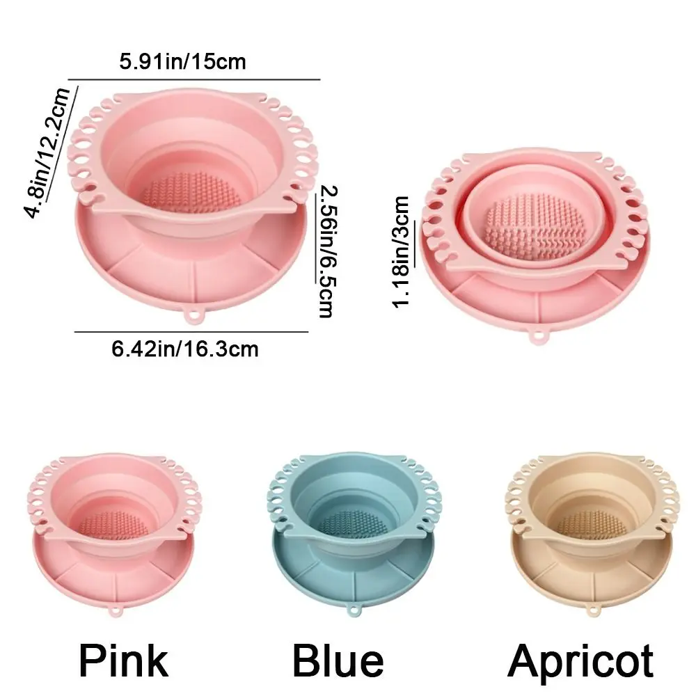 3-in-1 Make-up-Pinsel-Reiniger, faltbar mit Pinselhalter, Make-up-Pinsel-Reinigungsbox, Silikon-Lidschattenpinsel-Waschschale