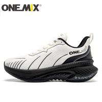 ONEMIX Top Cushioning Running Shoes Suitable for Heavy Runners Lace Up Sport Shoes Non-slip Outdoor Athletic Sneakers for Men