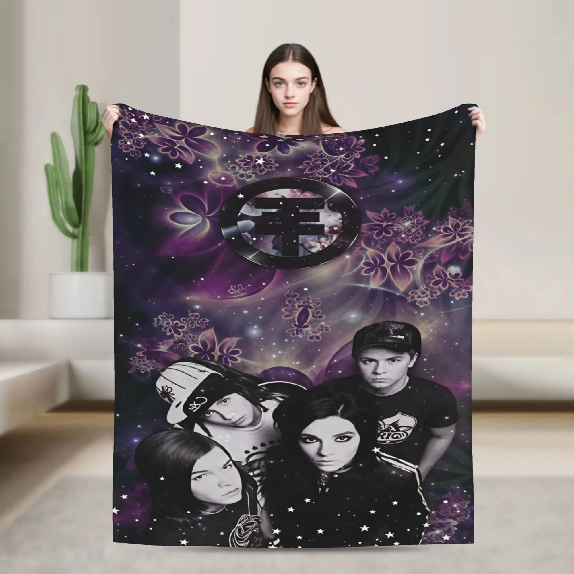 Warm Soft Blanket Camping Tokio Hotel Bill Tom Kaulitz  Throw Blanket  Flannel Bedspread For Home Decor Novelty Sofa Bed Cover