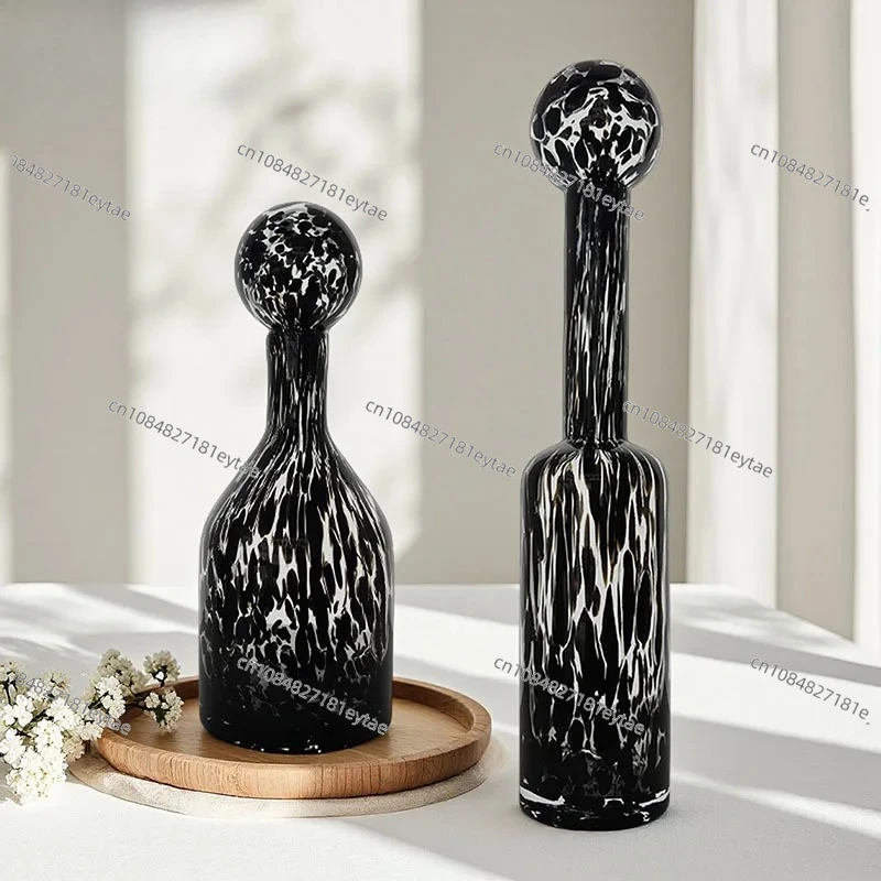 Amber Texture Glass Vase, Plant Pot Table Decor, Aesthetic Floral Vase, Room Arrangement Ornament