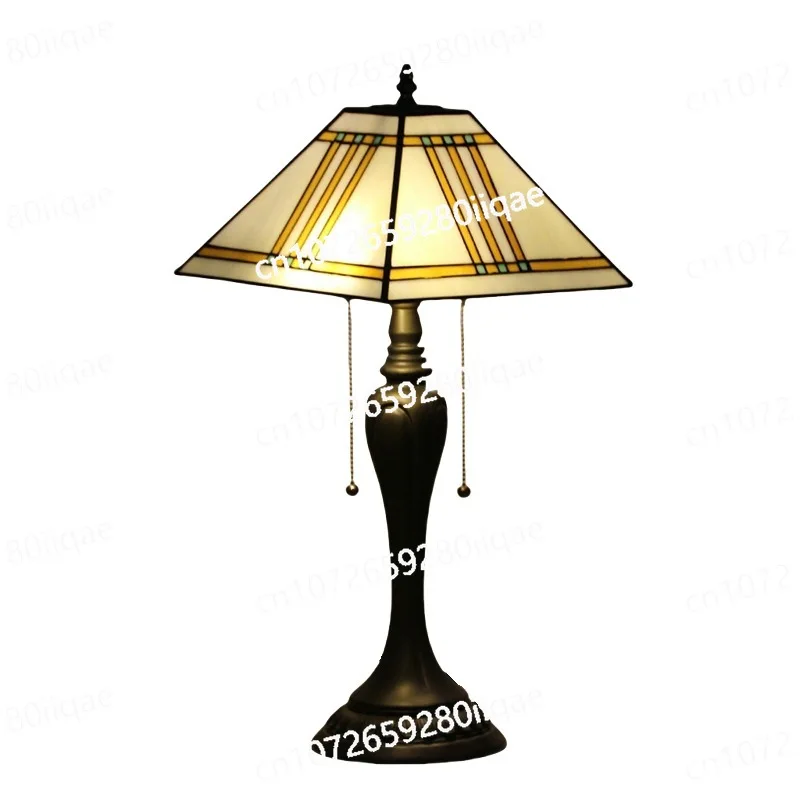 12inch Desk Light Creative Room Decoration Lighting Geometric Hand-inlaid Stained Glass Art Table Lamp for Bedroom