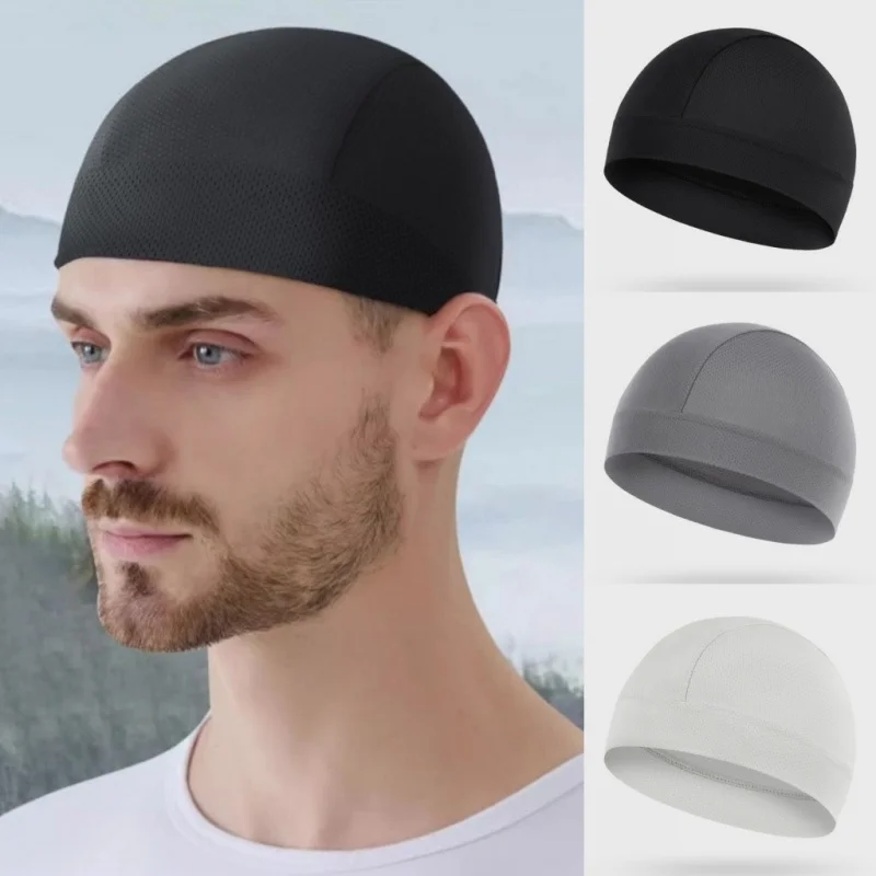 Quick Dry Breathable Mesh Beanie Skull Cap Mens Hiking Running Sports Absorb Sweat Cap Cycling Under Helmet Liner Headwrap Hat