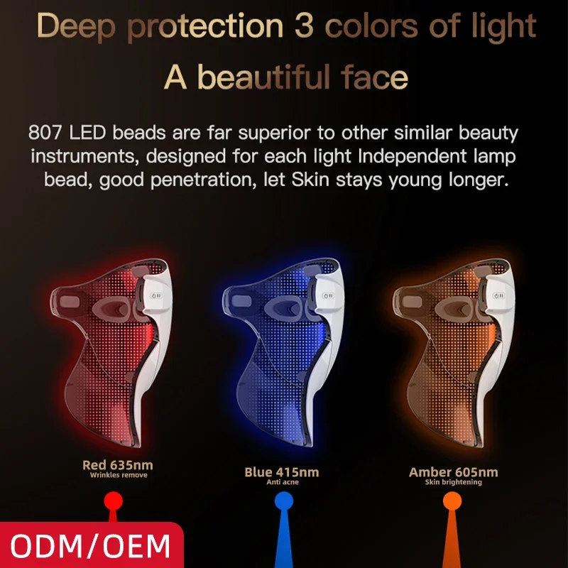 Perfect High Quality Beauty Care Device Skin Care Photon Anti Wrinkle Red Light Therapy Led Facial Mask