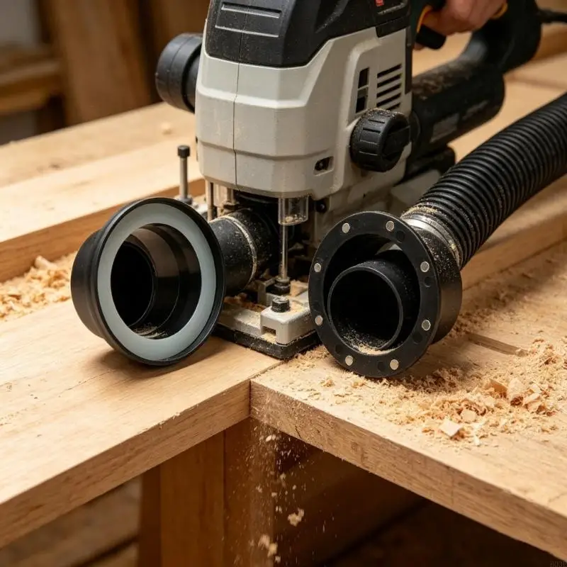 Magnetisches Staubsammelteil, funktioniert für Schläuche der Größe 4, einfacher Anschluss für Holzbearbeitungsgeräte, aus ABS – Detail 4