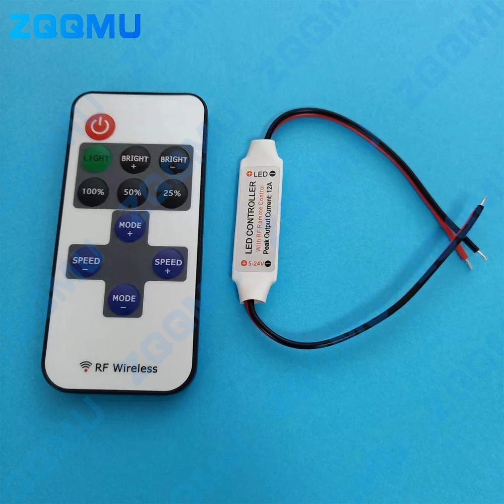 RF Remote Strip Controller Mini Dimmer DC 5V 12V 24V Wide Pressure Controller For DIY USB LED 5050 5630 2835 Strip Single Color