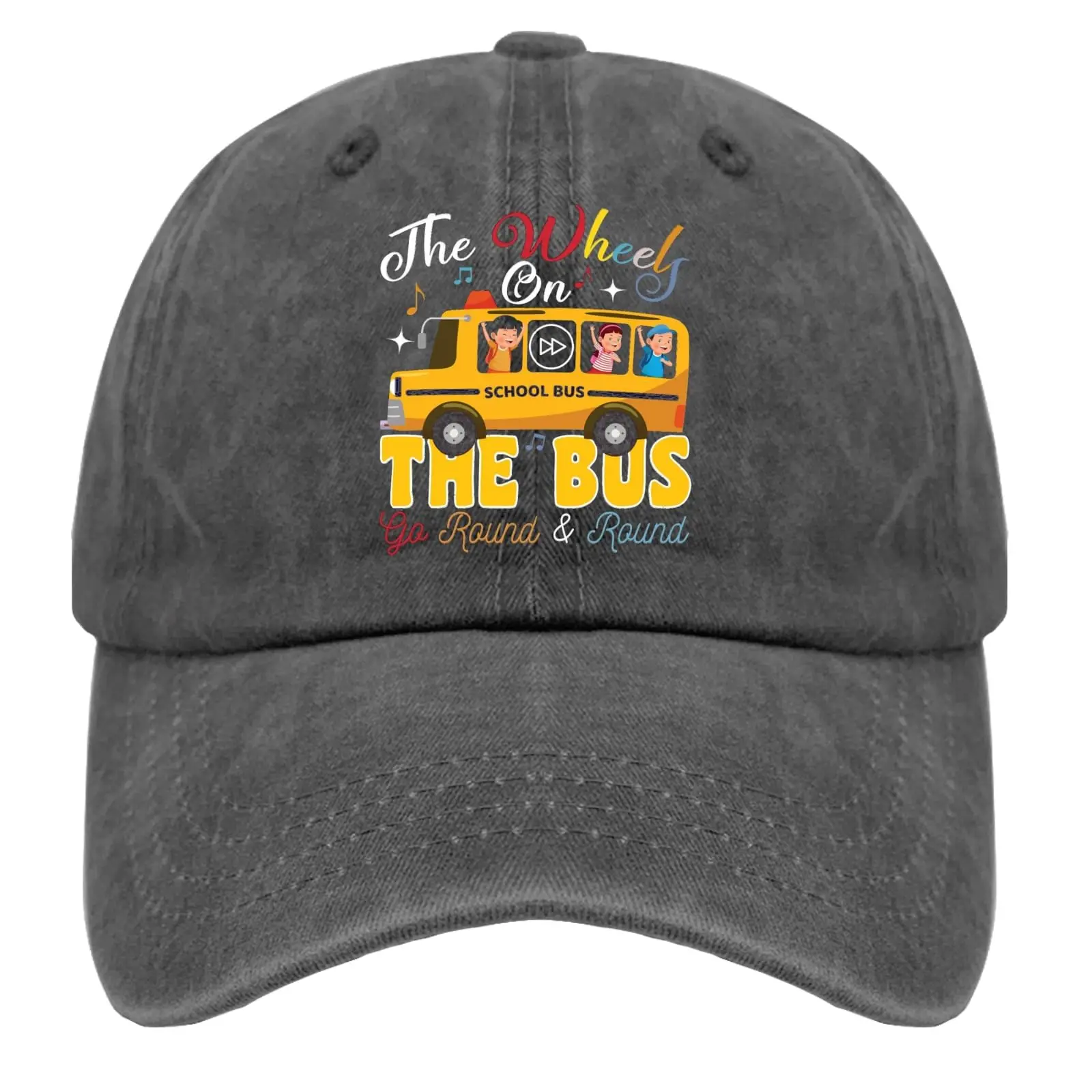 The Wheels On The Bus go Round and Round Baseball Cap Hiking Trucker Hat Women Gifts for Dad Beach Caps