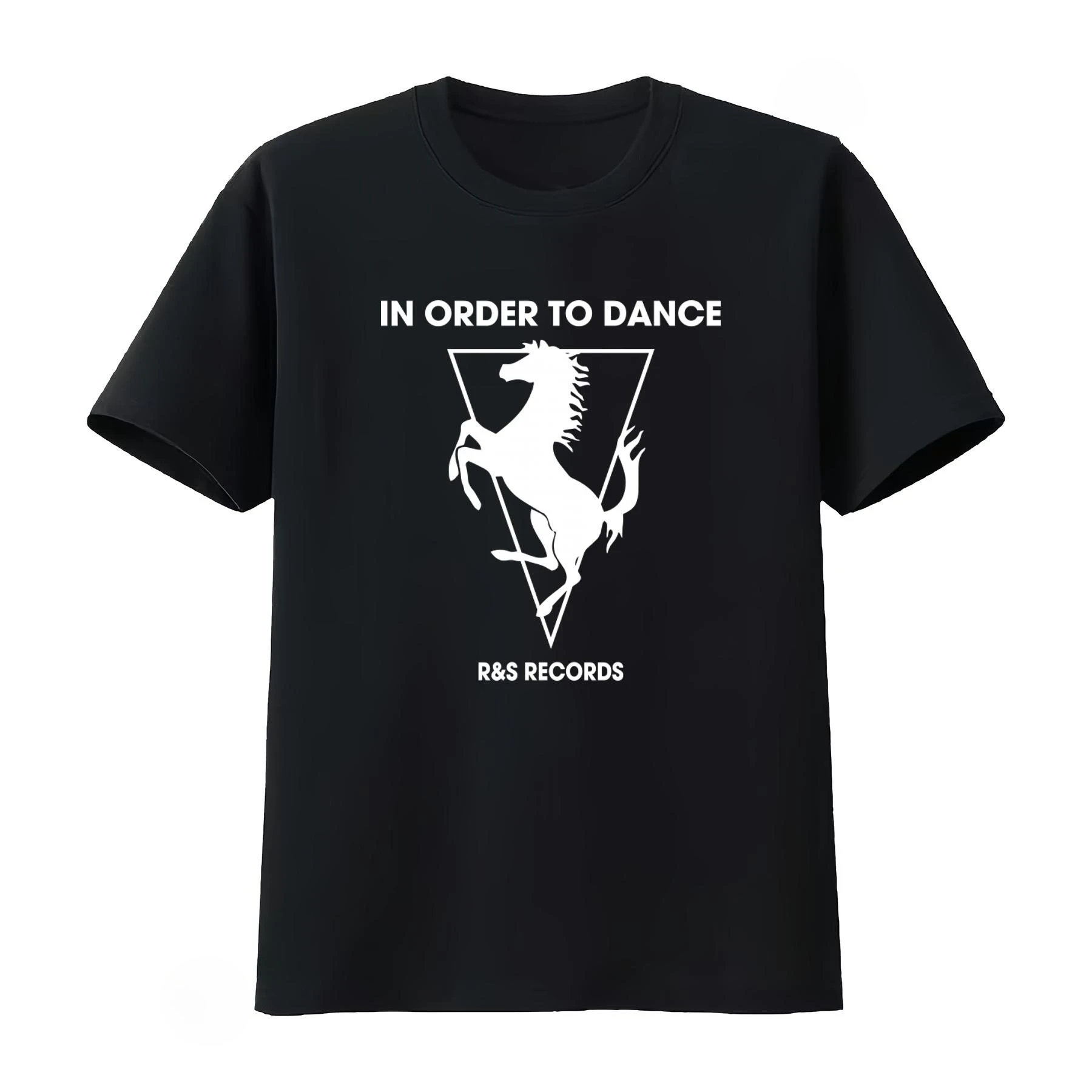 R S Records Belgium Techno Electronic Dance Music House Aphex Twin Derrick May Horse Print T Shirt Streetwear Men 2026 Summer