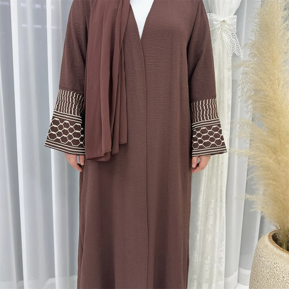 Imagem -06 - Abaya Mulher Muçulmana Quimono com Bolsos Laterais Roupas Islâmicas Roupas Islâmicas Ramadã Eid sem Vestido Interior sem Lenço