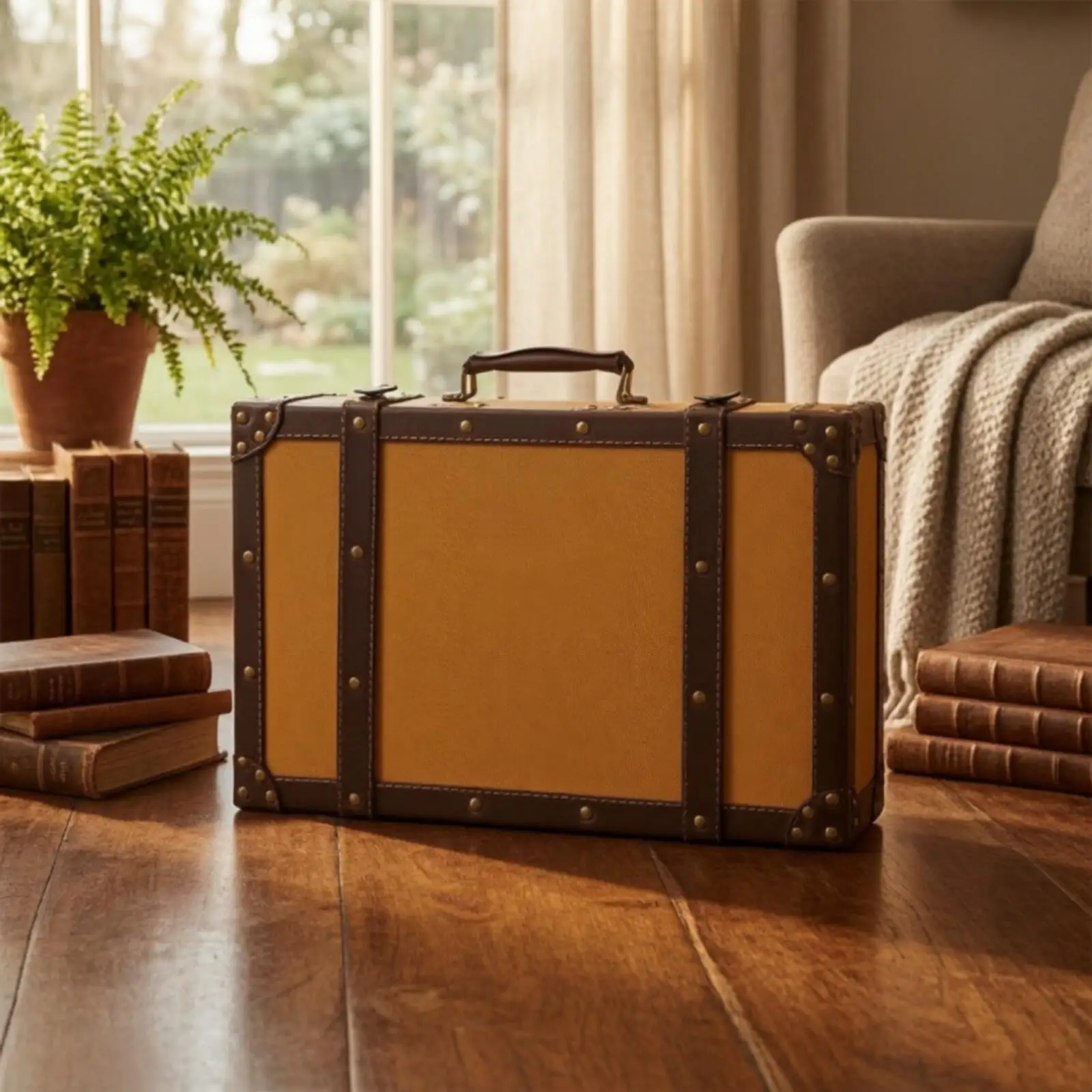 Antique Look Display Case Hard Sided Suitcase Box for Shop Window Vintage Home Decor