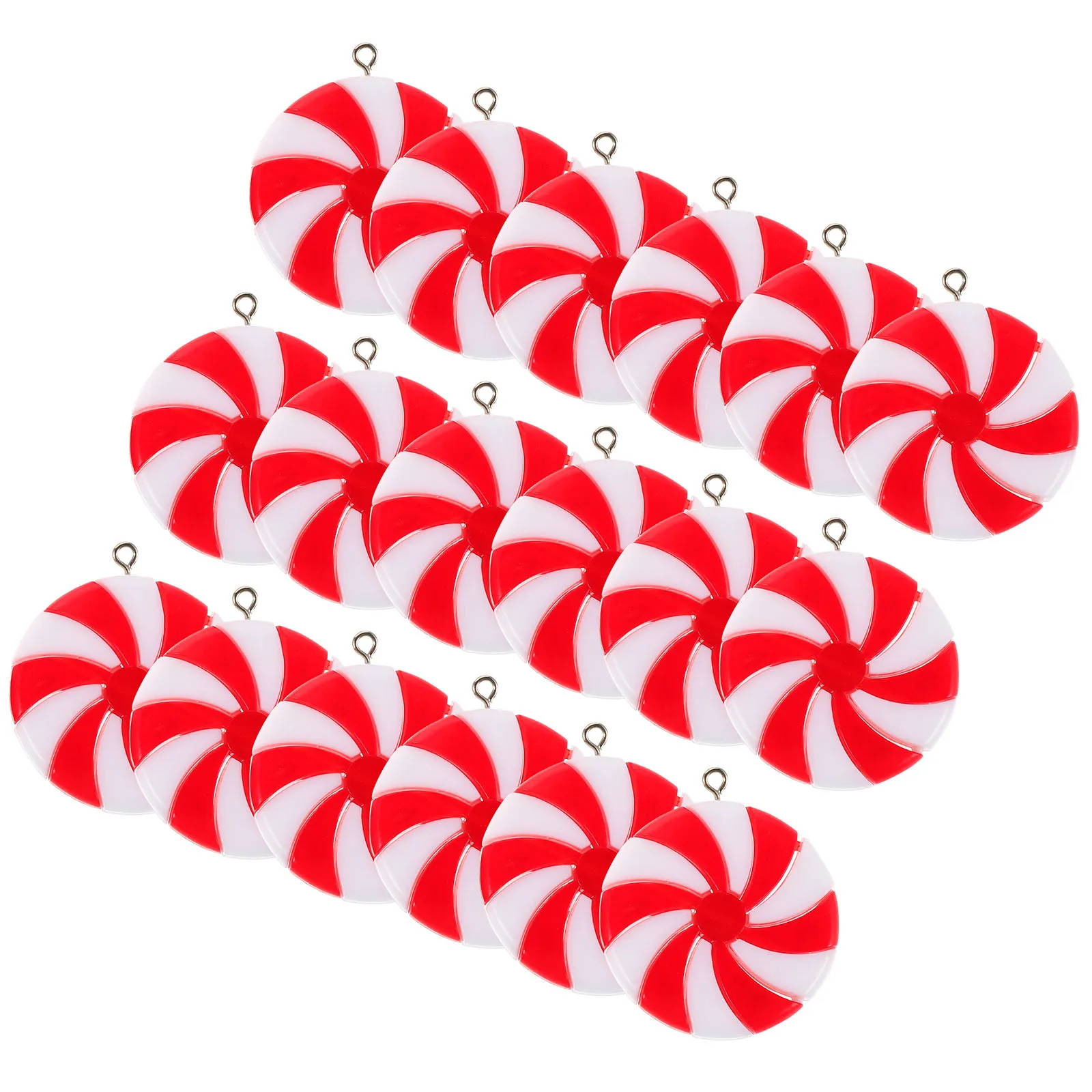 

50Pcs Christmas Candy Hanging Pendant Red White Fake Candy Xmas Tree Decoration Holiday Hanging Lollipop Ornaments