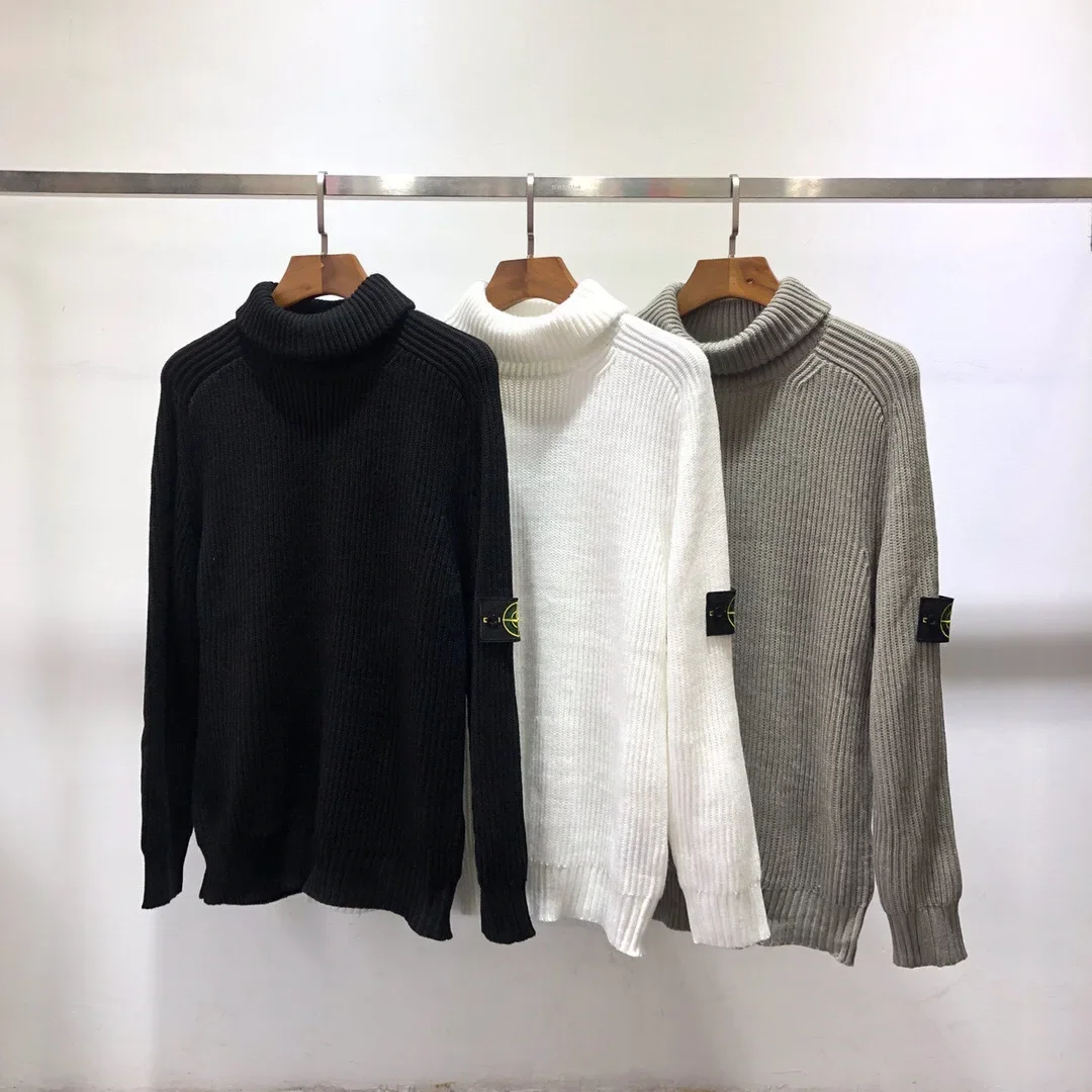 Autumn/Winter Women's Stone Pullover Polo/Turtle Neck Knit Sweater Basic Cotton Style Casual High Street