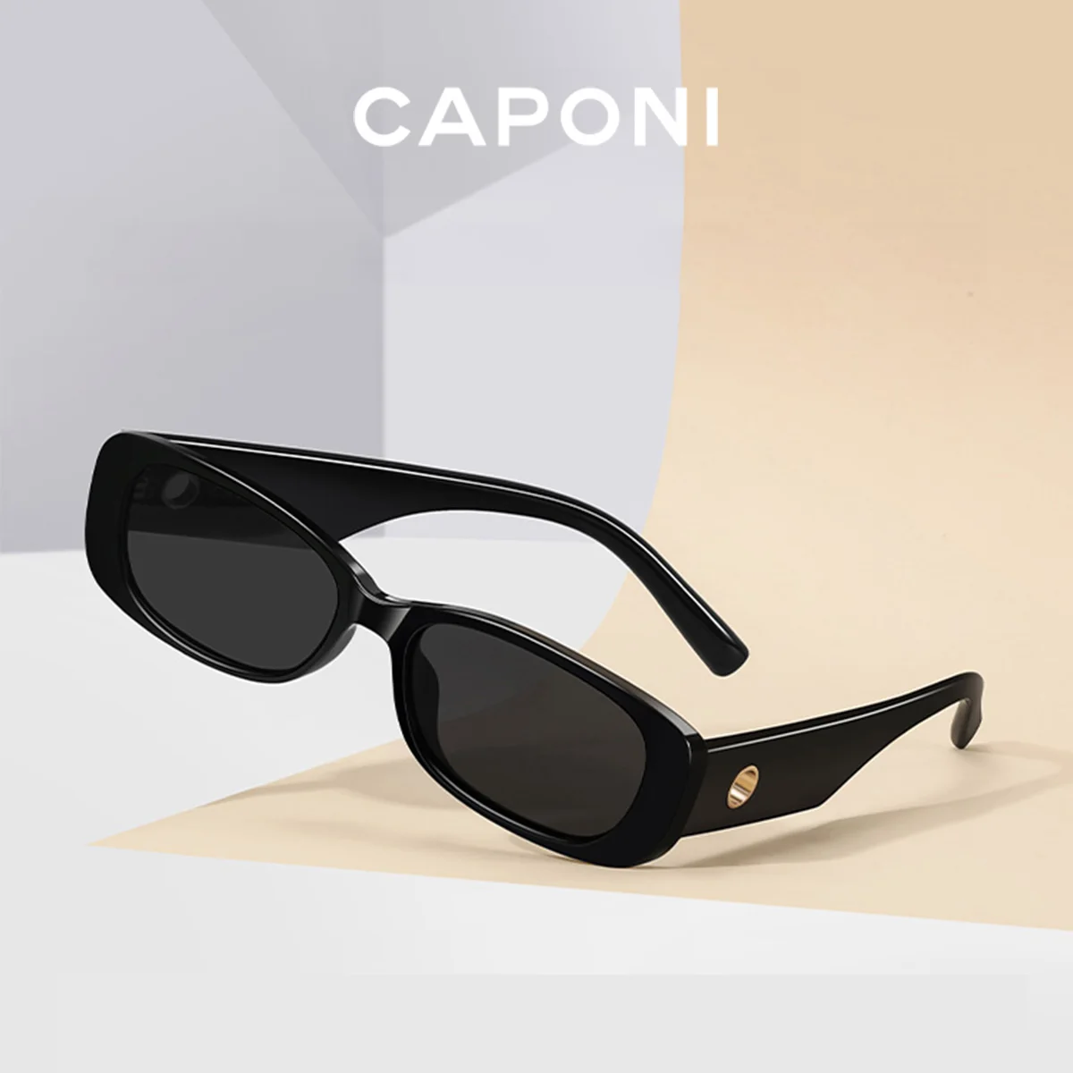 

CAPONI Rectangle Women Sunglasses Polarized Fashion Brand Design Eyewear New TR-90 Sun Glasses UV400 Protect Anti Glare CP23044