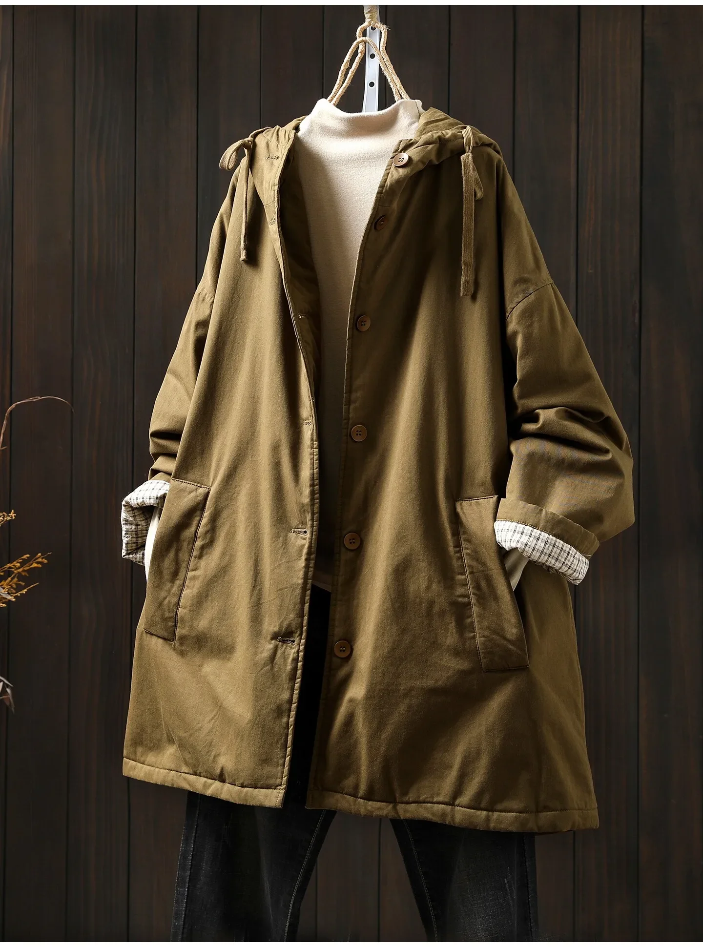 Winter New Women's Windbreaker Down Cotton Jacket Hooded Commuter Cotton Jacket
