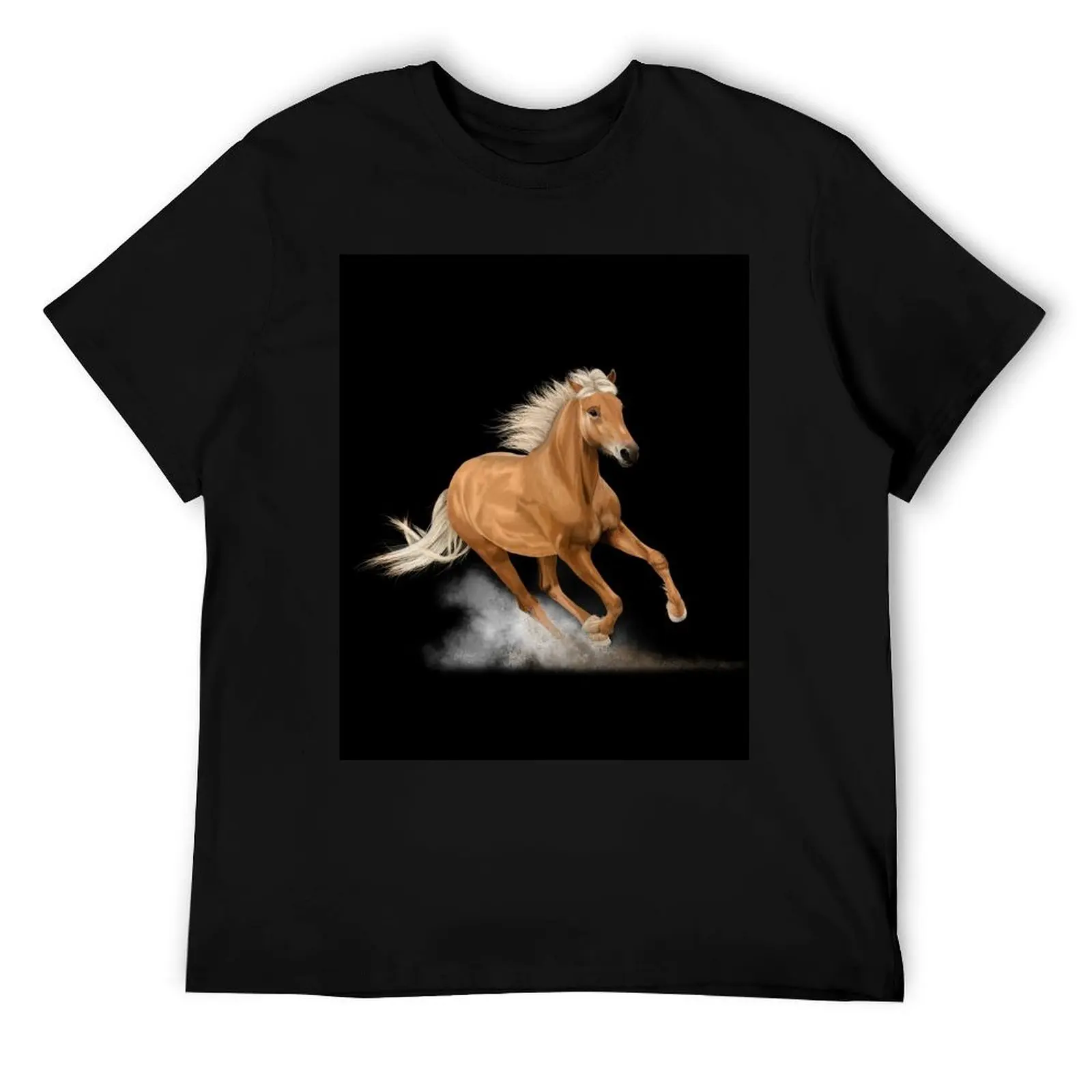 

Running Palomino Horse Painting T-Shirt man t shirt luxury t shirts for man cotton soft t shirt personalised T-Shirt