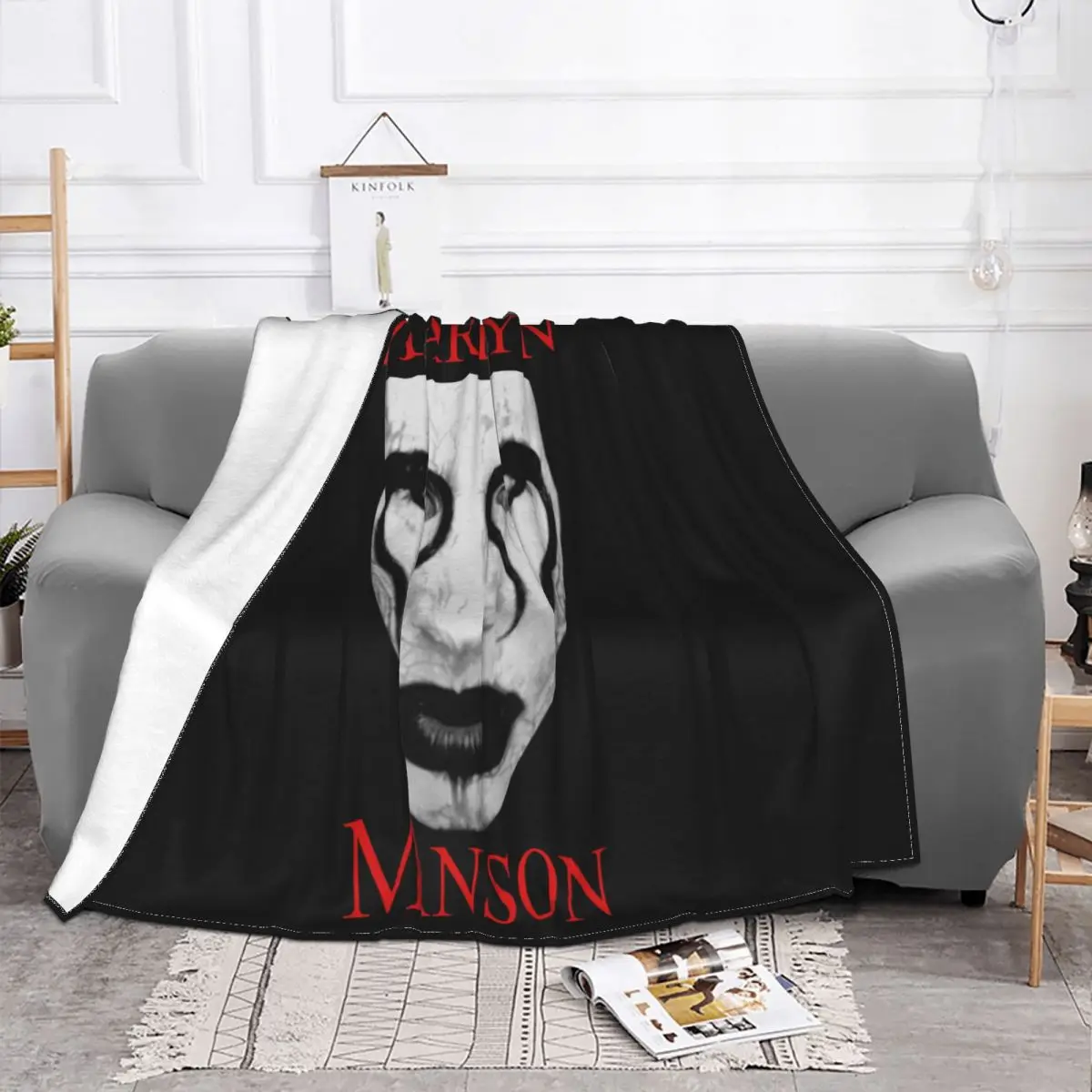 Vintage Marilyn Manson Antichrist Superstar 1997 Tour NewW Rock Funny New Brand Colour Throw Blanket