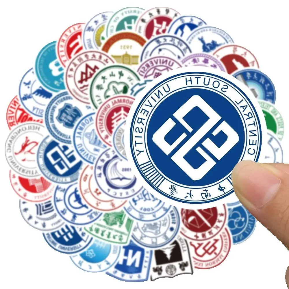 50 SZTUK Popularnych Chińskich Naklejek z Logo Uniwersytetu na Laptopa iPad Dziennik Kubek Wodoodporna Naklejka