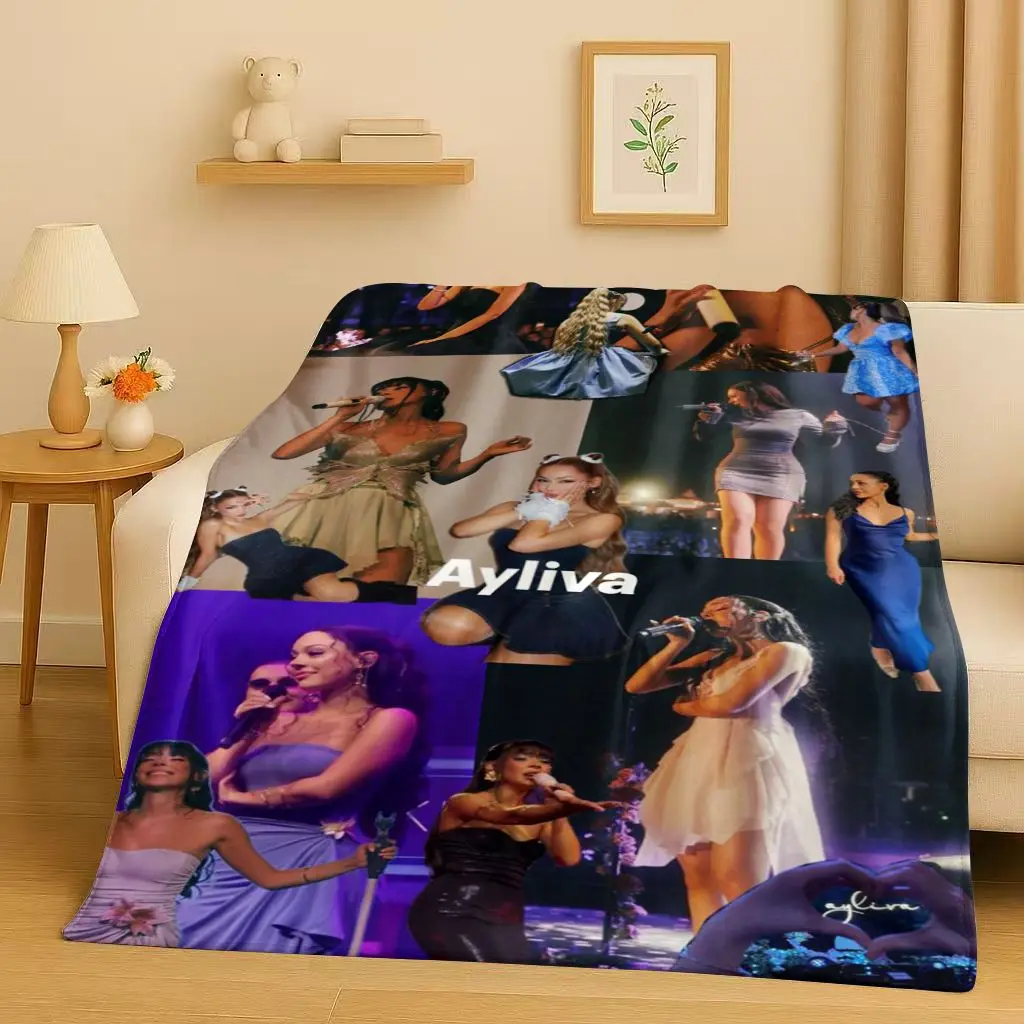 Fashion Pop Singer Ayliva Lieb Flannel Blanket,Ultra Soft Warm Plush Throw for Home Bedroom Bed Sofa Cover Kids Picnic Gift