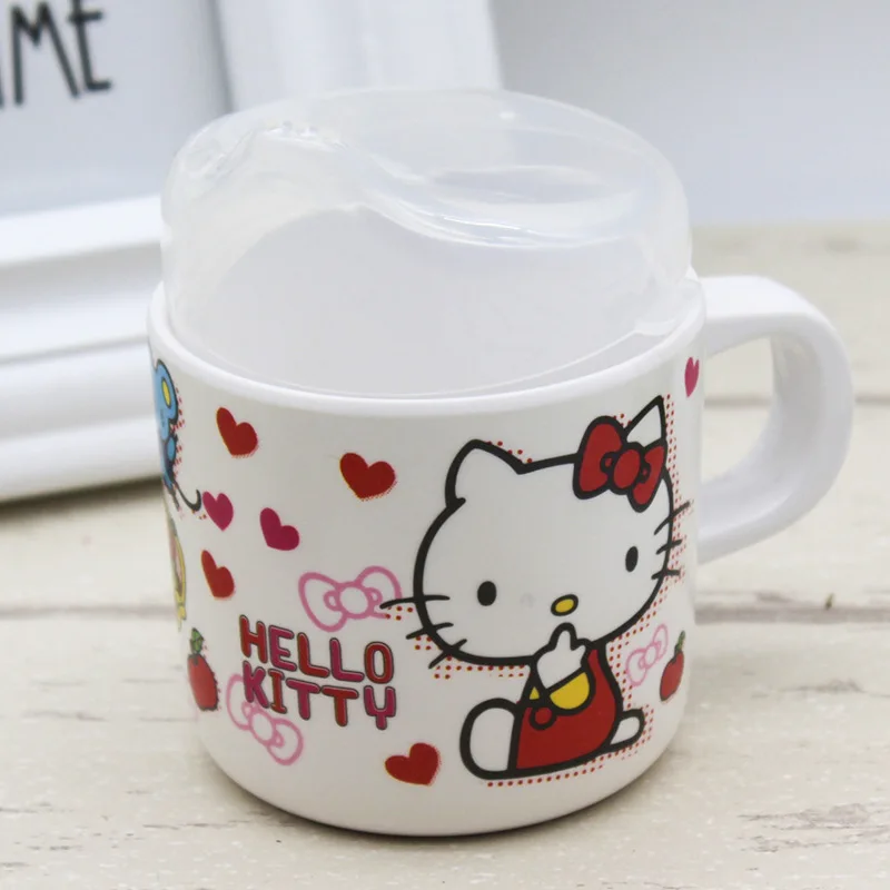 Kawaii Sanrio Baby Pacifier Cup Hello Kittys Accessories Cute Anime Children's Diamine Mug Single Ear Handle Mug Toys Girls Gift